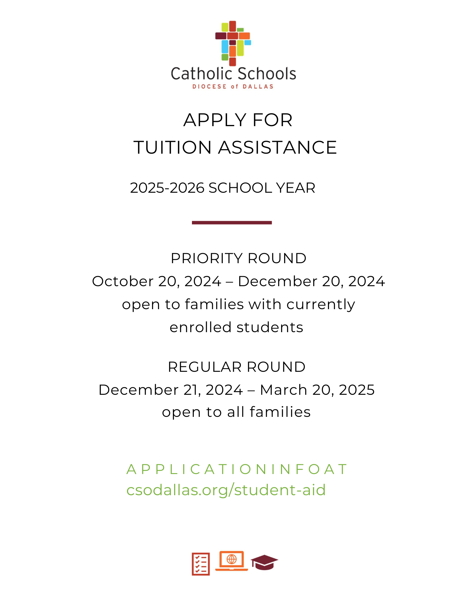 Priority Applications for Tuition Assistance are Now Open St. Pius X